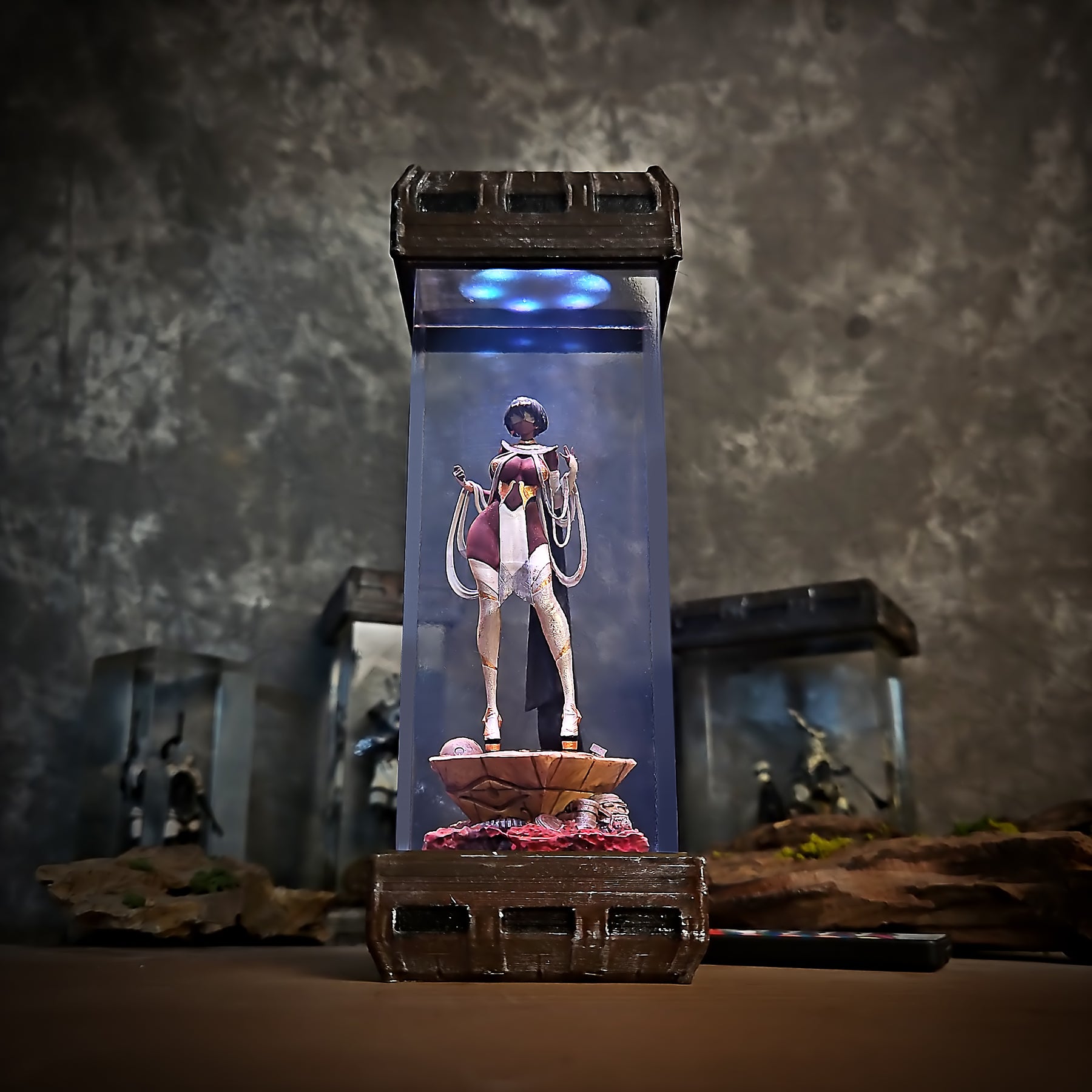 P2 NieR:Automata Epoxy Resin Lamp – YoRHa Android RGB LED Diorama Light