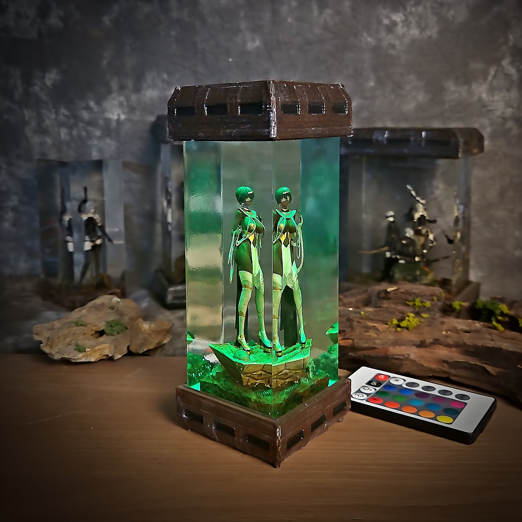 P2 NieR:Automata Epoxy Resin Lamp – YoRHa Android RGB LED Diorama Light