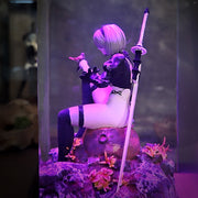 2B NieR Automata Epoxy Resin Lamp – YoRHa Android Gaming Diorama Light