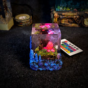 Halloween Pumpkin Epoxy Resin Lamp – Glowing Jack-o’-Lantern Spooky Night Light