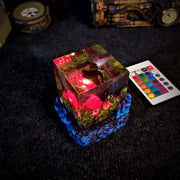 Halloween Pumpkin Epoxy Resin Lamp – Glowing Jack-o’-Lantern Spooky Night Light