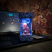 Halloween Haunted Mansion Epoxy Resin Lamp – Ghost House RGB LED Diorama Decor