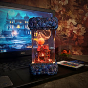 Halloween Haunted Mansion Epoxy Resin Lamp – Ghost House RGB LED Diorama Decor