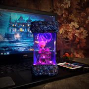 Halloween Haunted Mansion Epoxy Resin Lamp – Ghost House RGB LED Diorama Decor