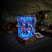 Hercules vs Hydra Epoxy Resin Lamp – Greek Mythology Battle Diorama Light