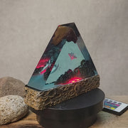 Orca & Manta Ray Ocean Epoxy Resin Lamp – Triangle Underwater LED Night Light