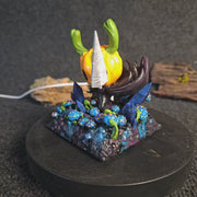 Hollow Knight Pumpkin Knight Epoxy Resin Lamp – Dark Forest Mushroom Diorama Light